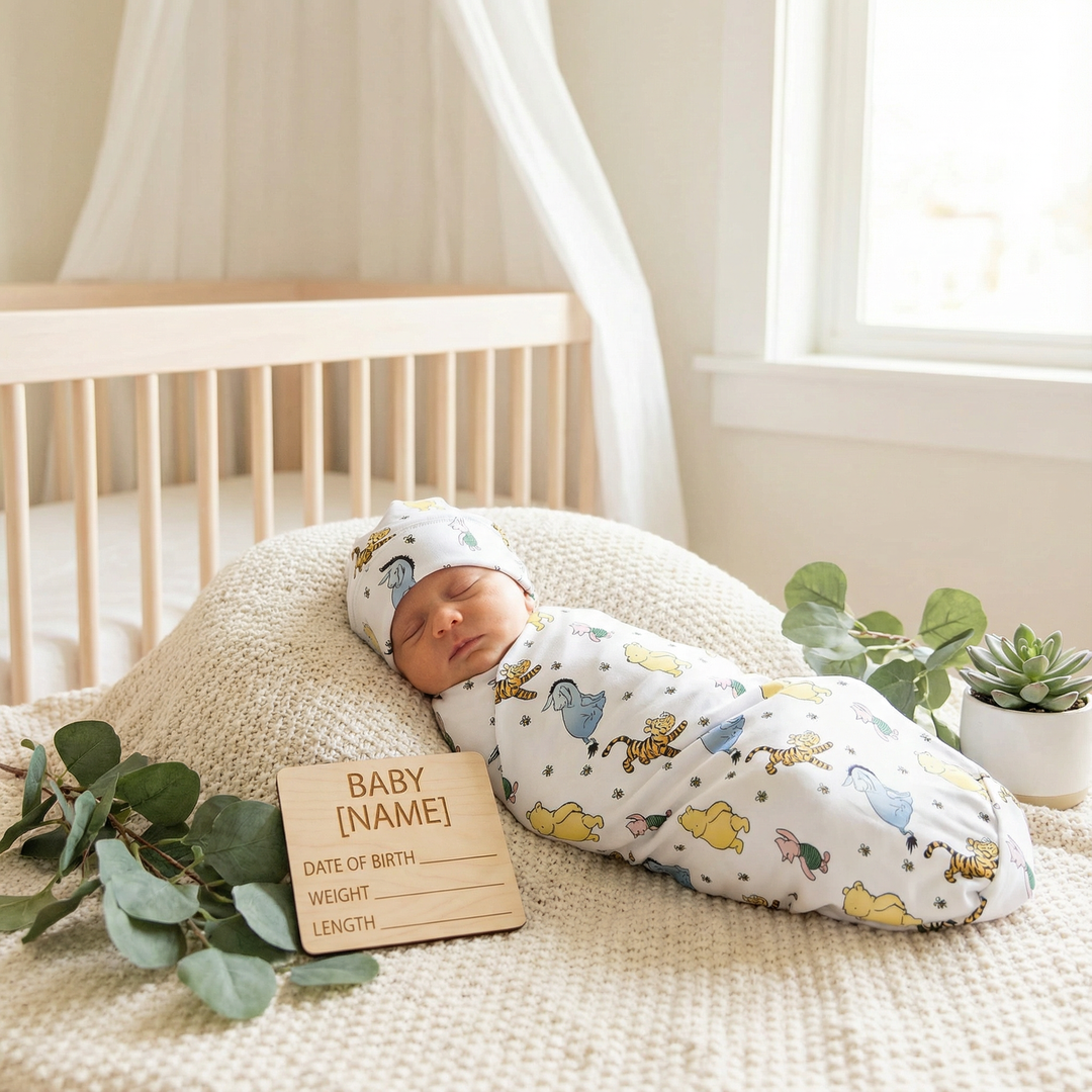 classic winnie the pooh swaddle set | the custom co