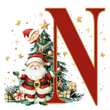 Santa Initial Kids Apron