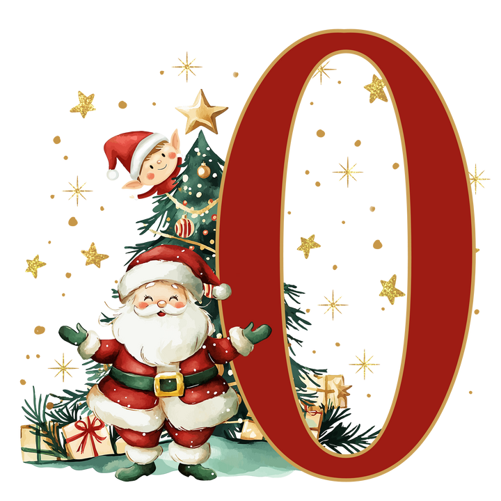 Initial Christmas Drawstring Sack - Santa Claus
