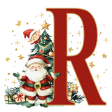 Santa Initial Kids Apron