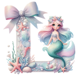Mermaid Initial Hooded Towel