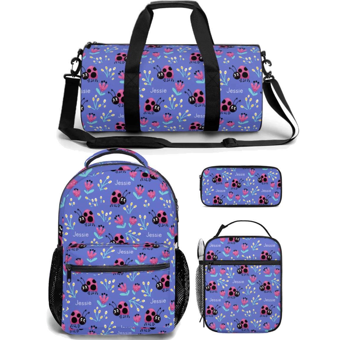 girls backpack lunch bag duffle bag combo