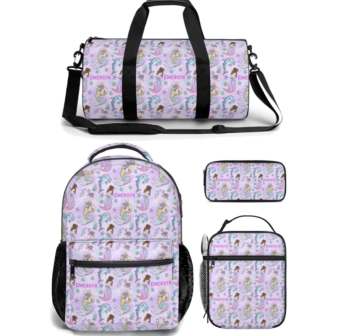 mermaid backpack lunch bag duffle bag