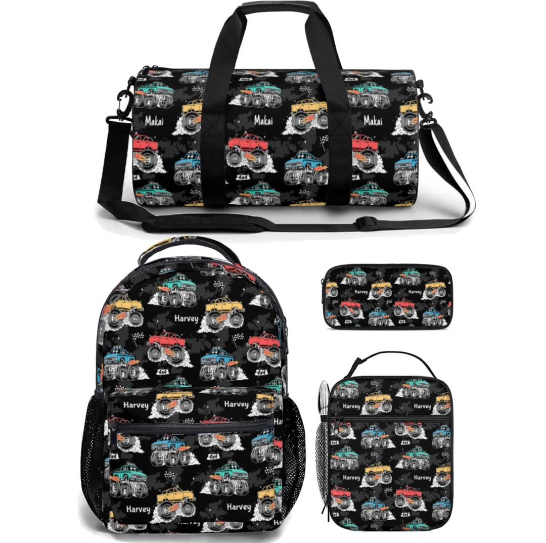 monster jam backpack lunch bag duffle bag combo