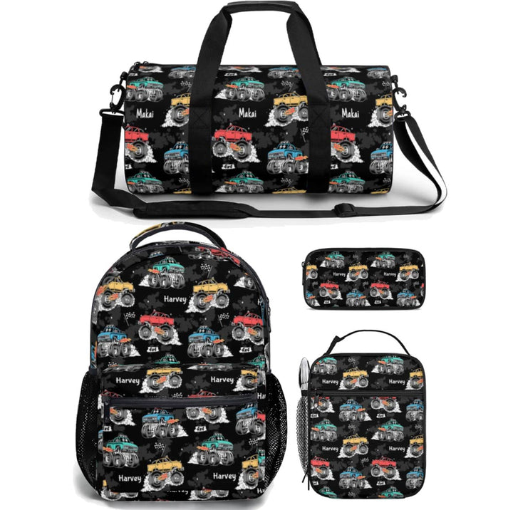 monster jam backpack lunch bag duffle bag combo