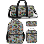 monster trucks backpack lunch bag duffle bag combo