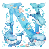 Whale Initial Hooded Towel