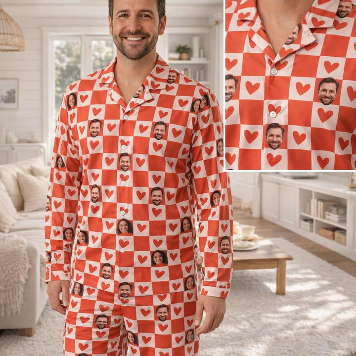 custom men pjs for valentines