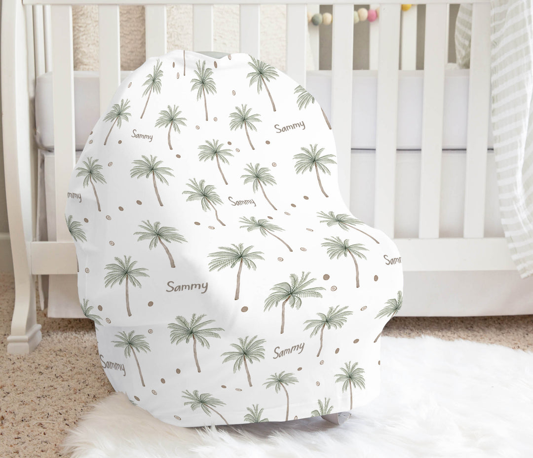 Personalised nursing feeding cover used as a baby car seat cover sunshade