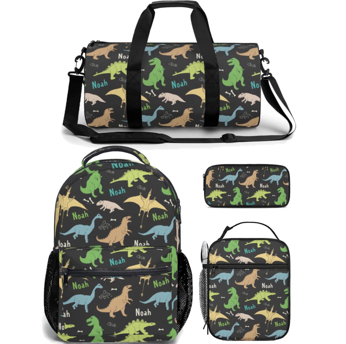 dinosaur backpack lunch bag duffle bag combo