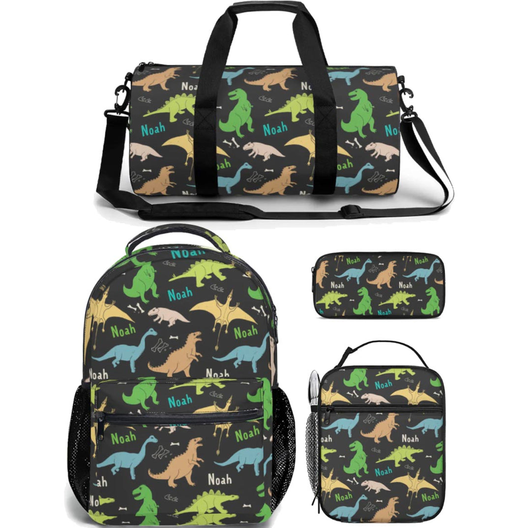 dinosaur backpack lunch bag duffle bag combo