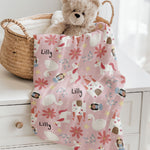 girls personalised baby blankets