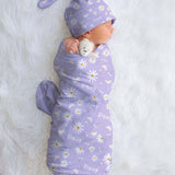 floral baby swaddle with name