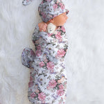 floral baby swaddle personalised