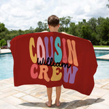 personalised cousin crew towel