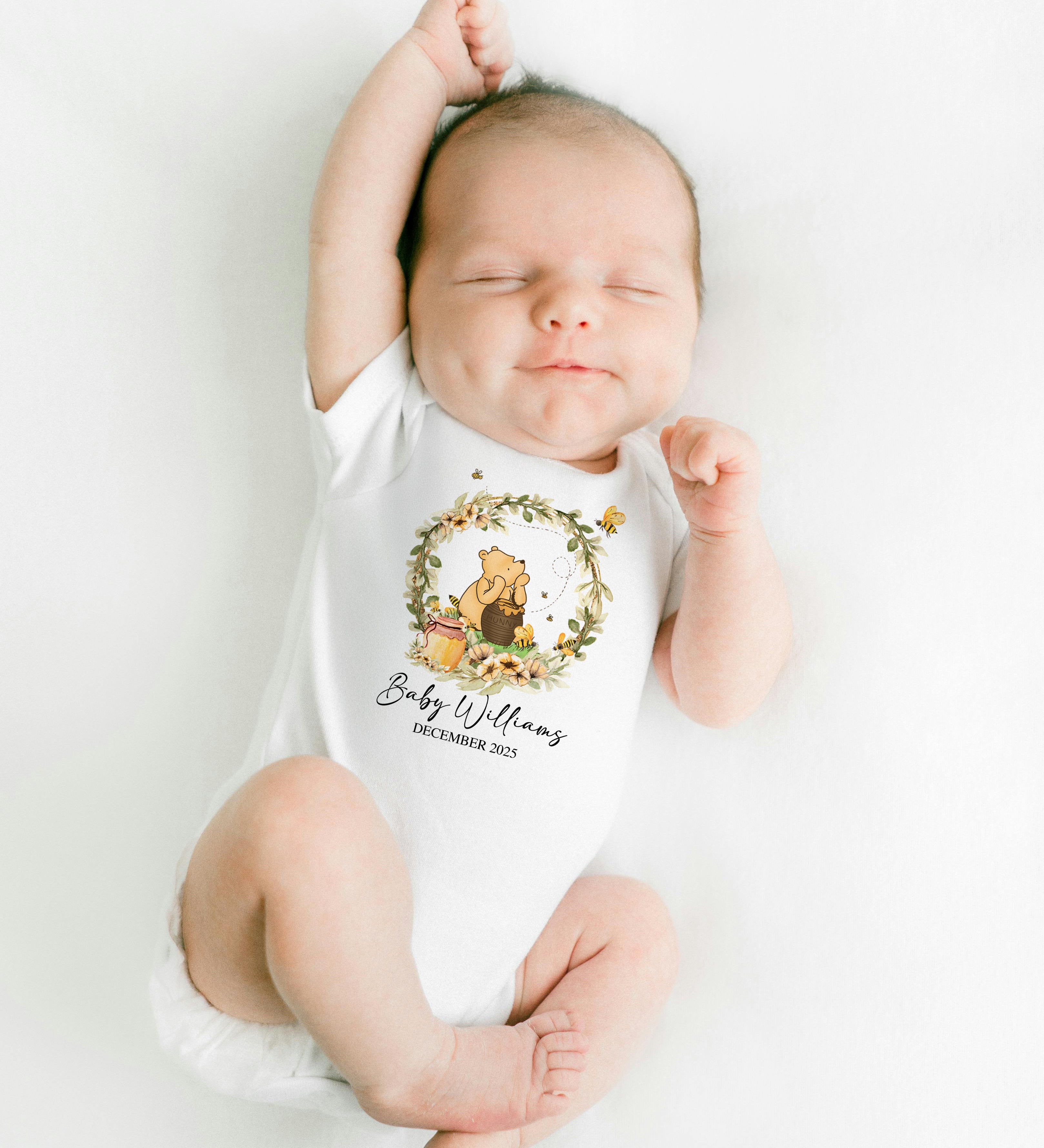 Winnie the Pooh themed Hunny Baby Onesie – comfy and cute newborn clothing