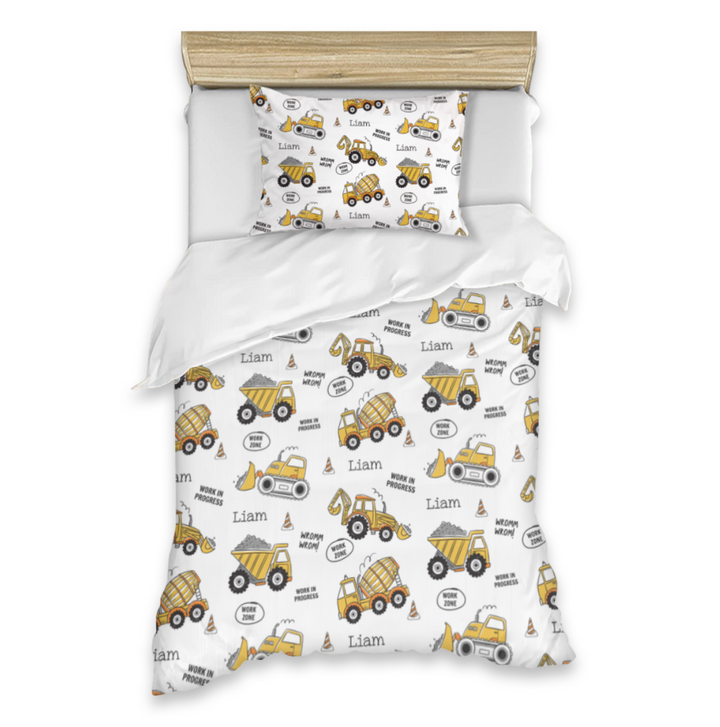 kids quilt covers trucks