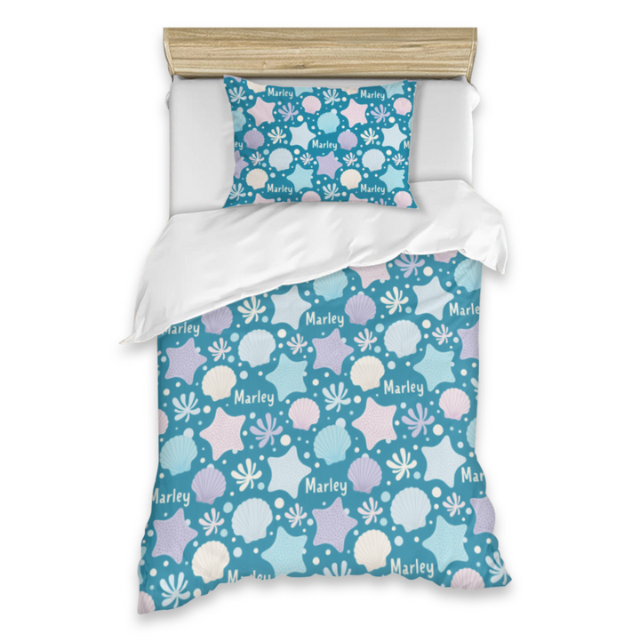 seashell kids quilt cover