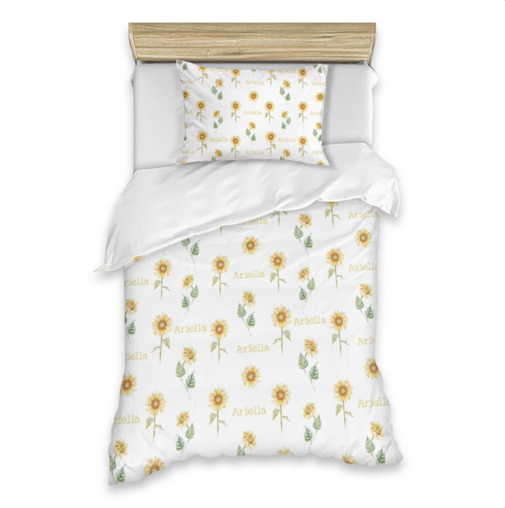 sunflower kids quilt cover
