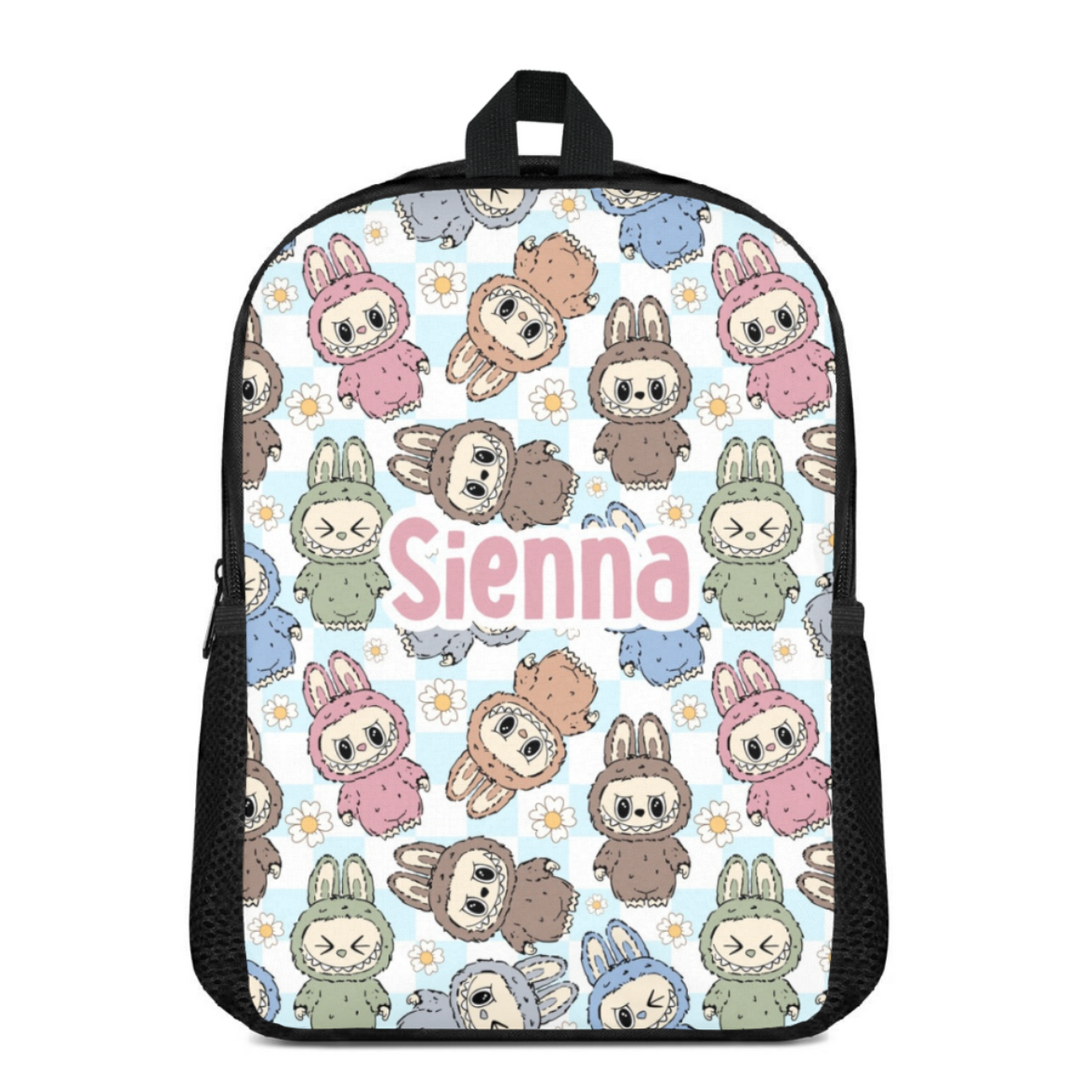 Custom Name Double Pocket School Bag