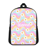Custom Name Double Pocket School Bag