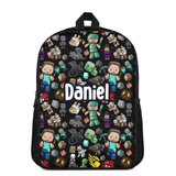 Custom Name Double Pocket School Bag