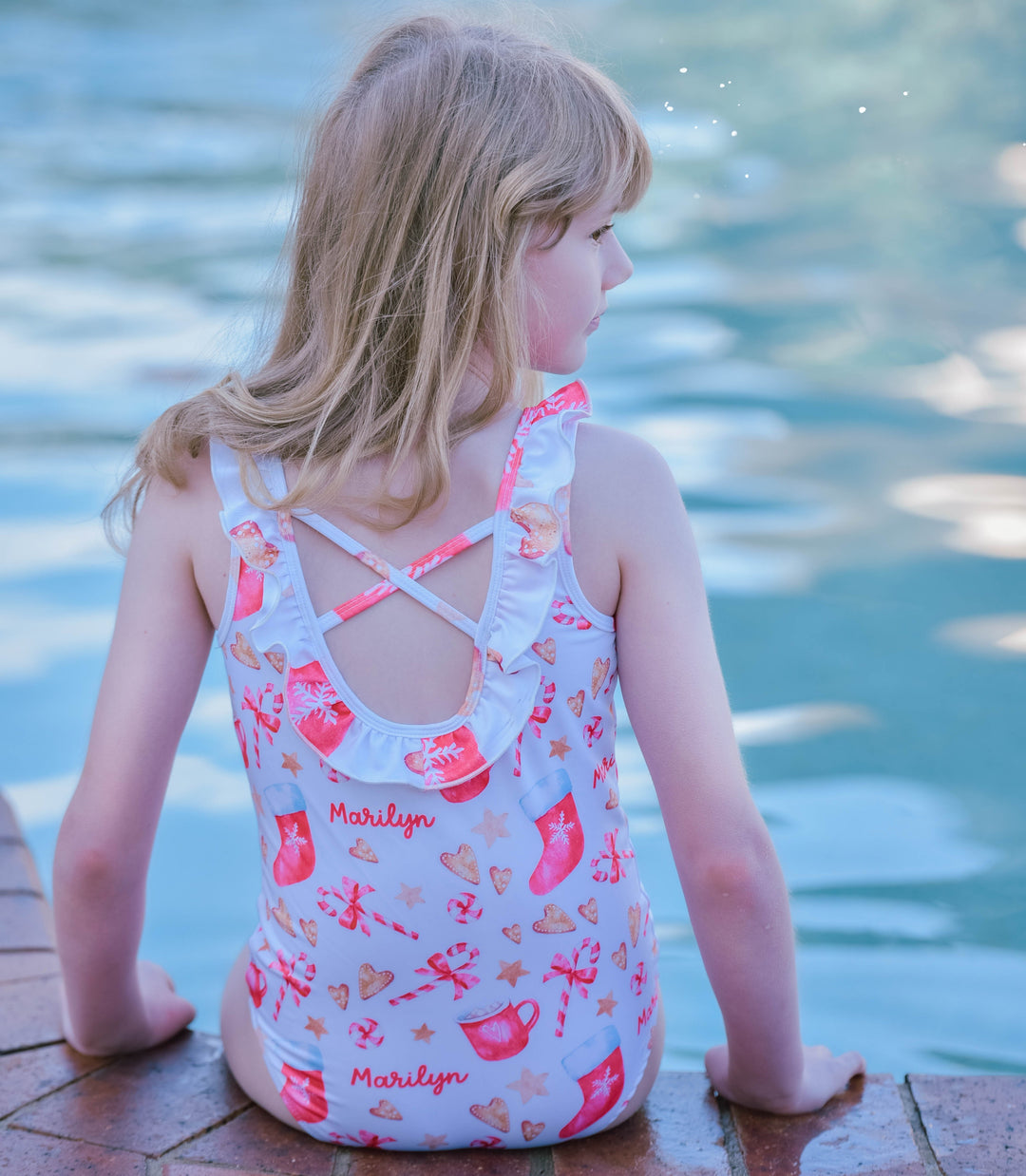 Personalised Kids Christmas One Piece Swimsuits - The Custom Co