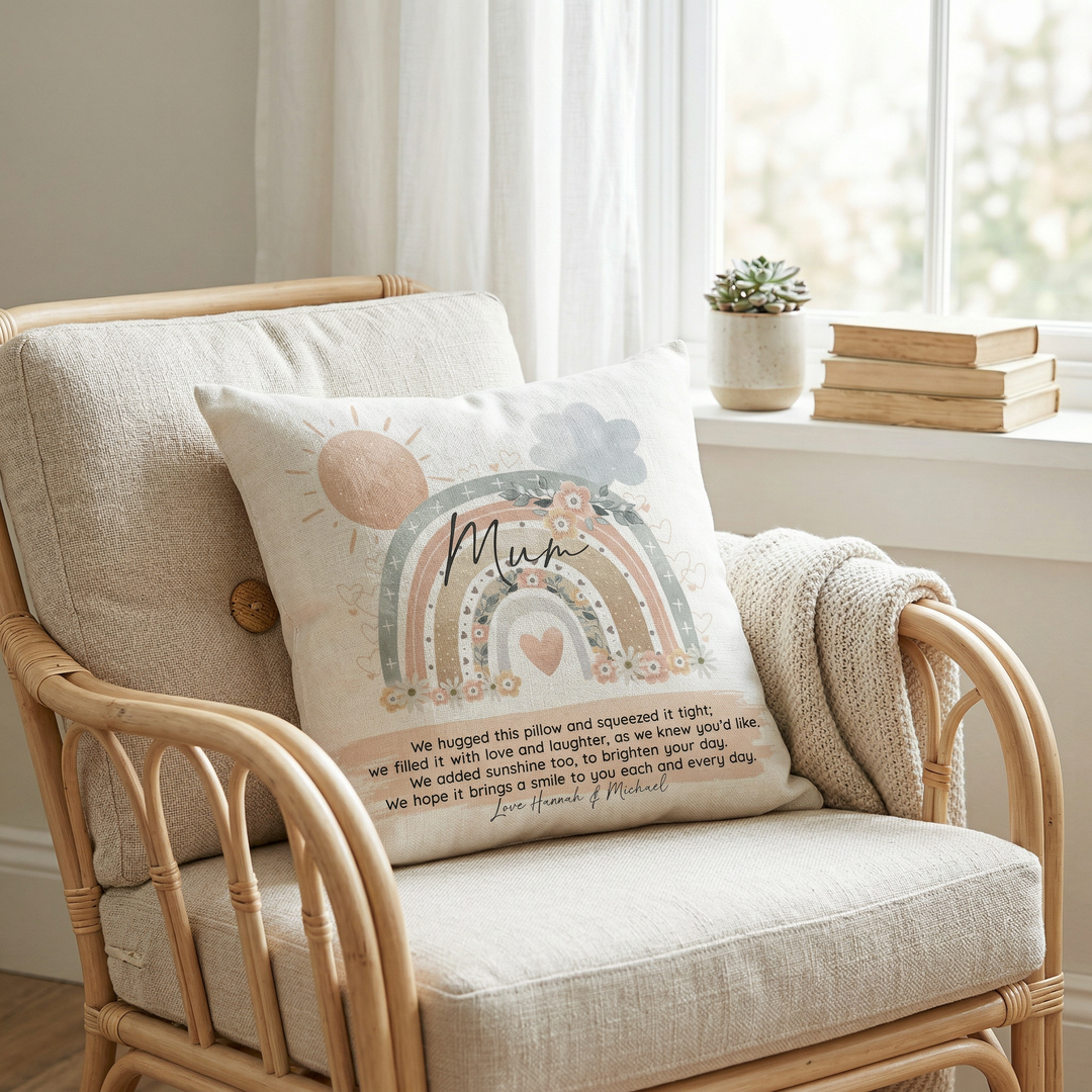 Rainbow Love Cushion with Insert — Personalised Mother&