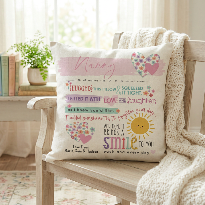 Floral Hugs Cushion with Insert — Personalised Mother&