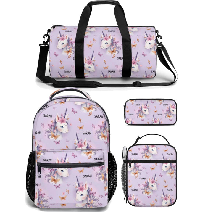 unicorn backpack lunch bag duffle bag combo