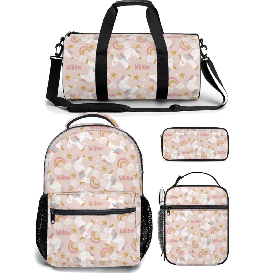 girls backpack lunch bag duffle bag combo