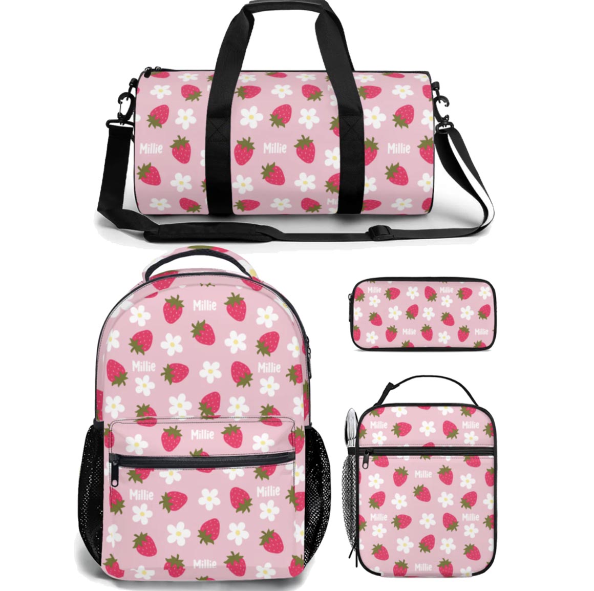 girls backpack lunch bag duffle bag combo