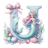 Mermaid Initial Hooded Towel