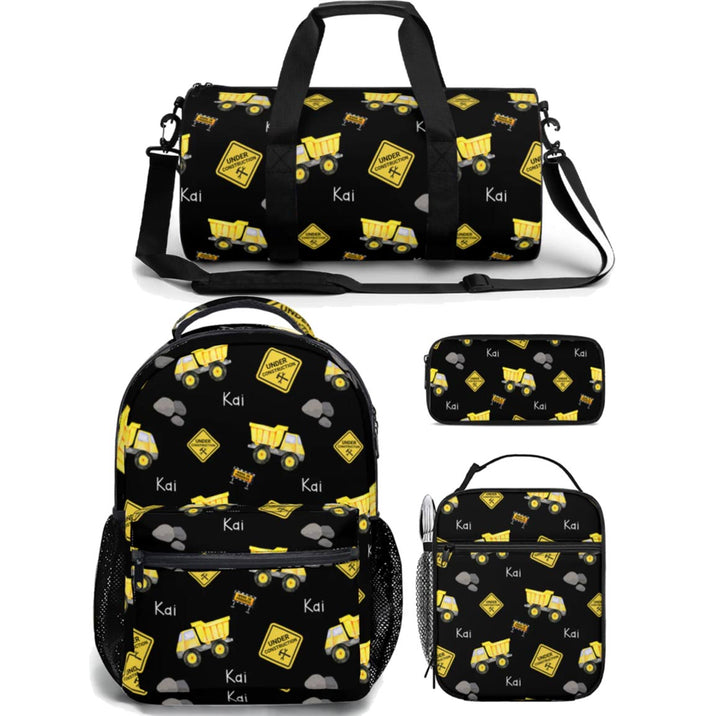 construction backpack lunch bag duffle bag combo