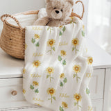 sunflower personalised baby blankets
