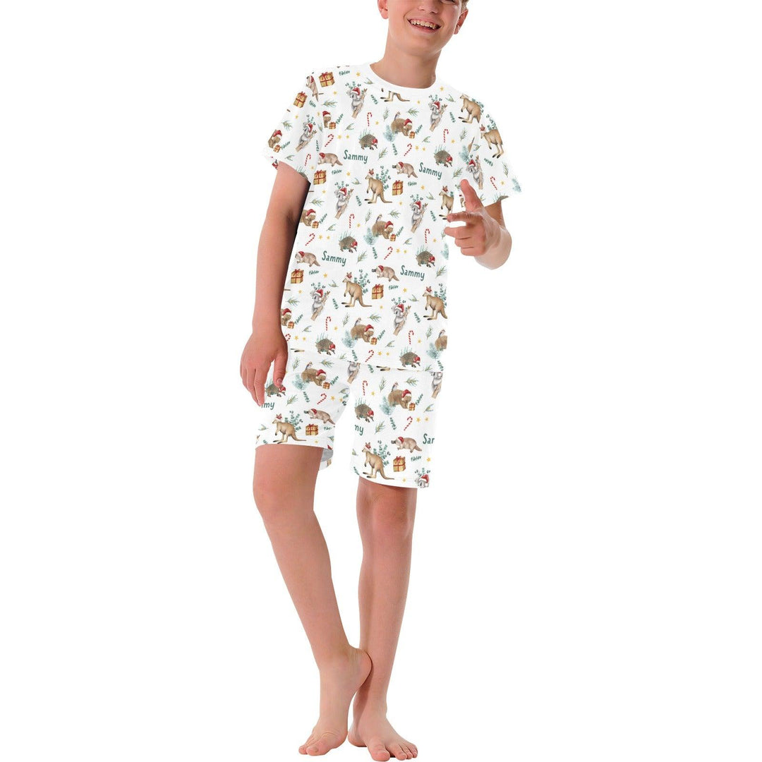 Aussie Christmas Kids Personalised Round Neck Pyjamas - The Custom Co