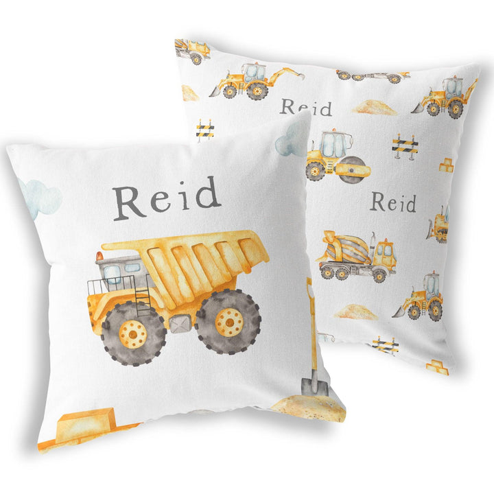 CONSTRUCTION PERSONALISED REVERSIBLE CUSHION - The Custom Co